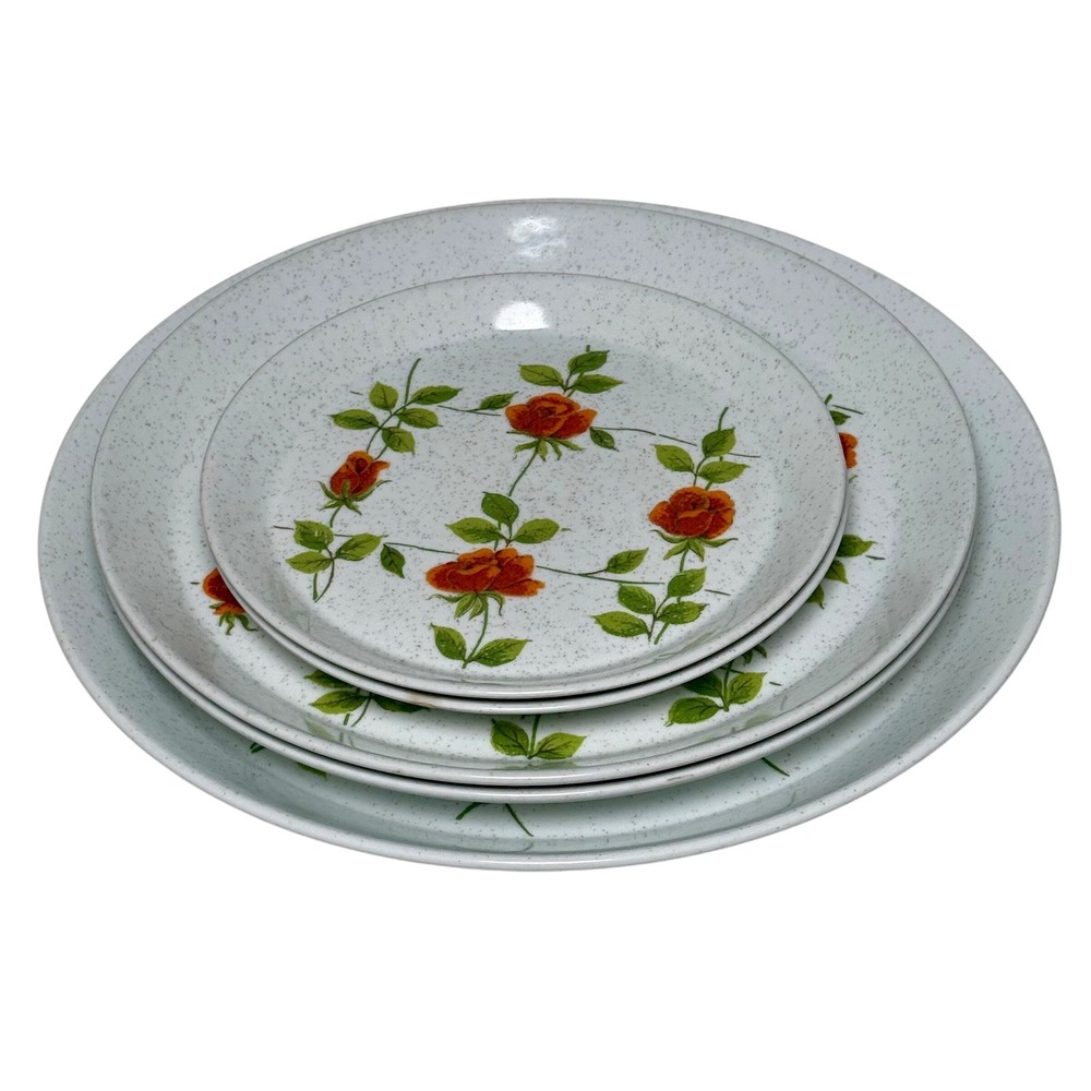 Mikasa Dinner Plates Rambling Rose Serving Plate Vintage Floral Set of 5 Dishes